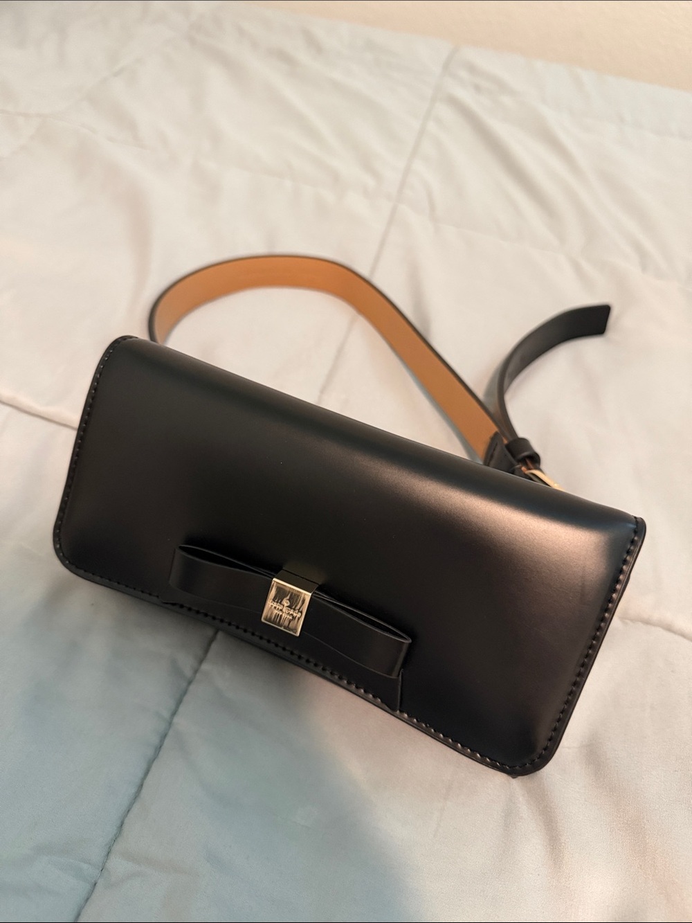 Kate Spade Black  Bow-Accent Belt Bag